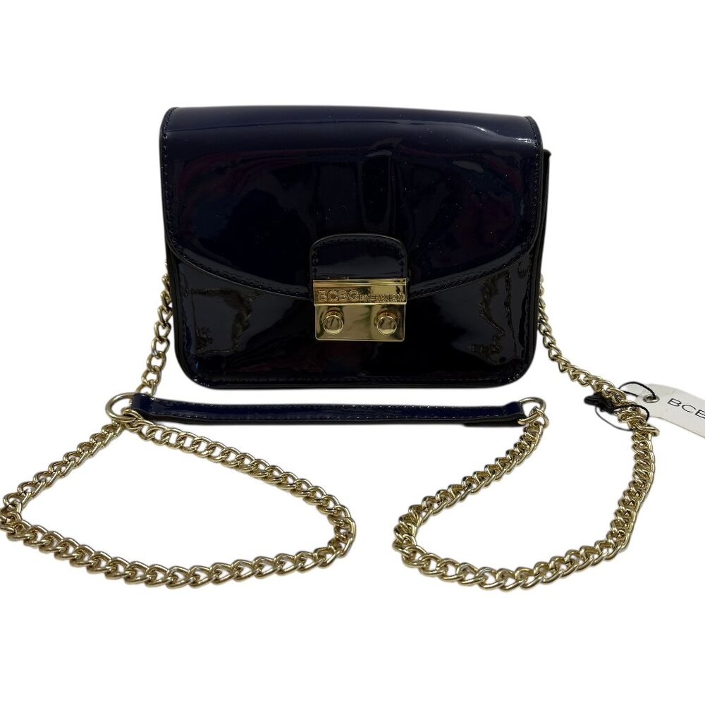BCBG Generation - Milly Navy Blue Crossbody Bag Purse- Vegan Patent Leather - NW